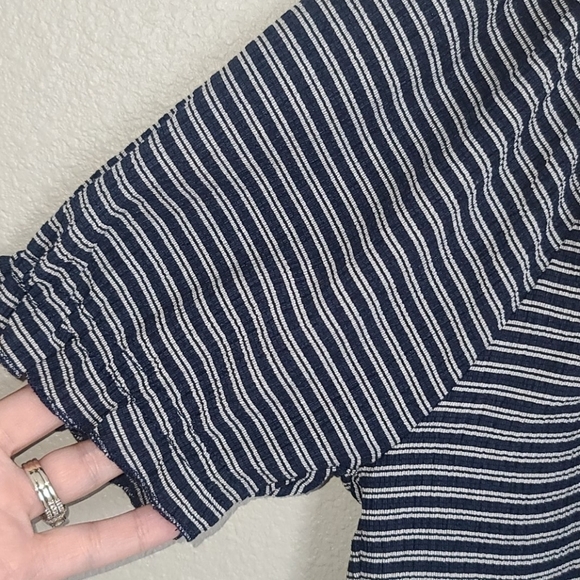 Madewell Texture and Thread Striped Peasant Top - Picture 5 of 6